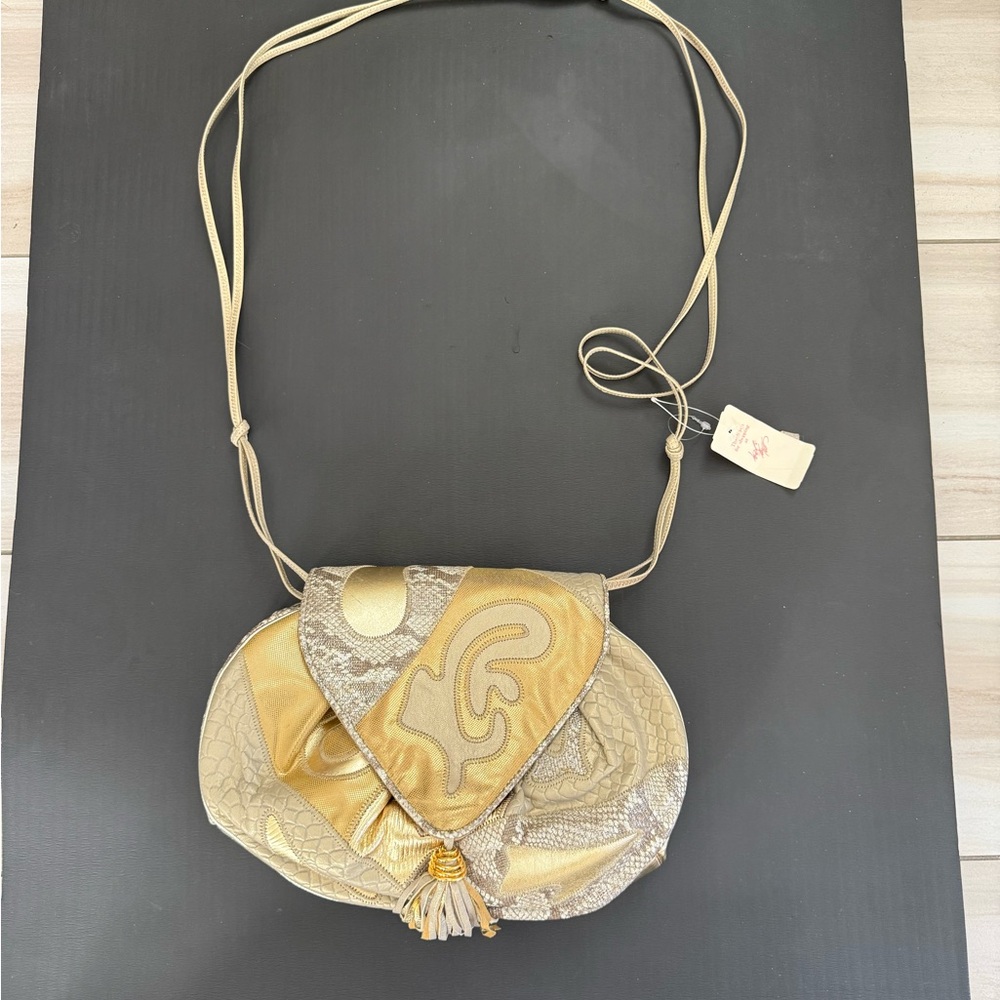 Vintage 80’s Sharif Gold and Silver Crossbody Bag